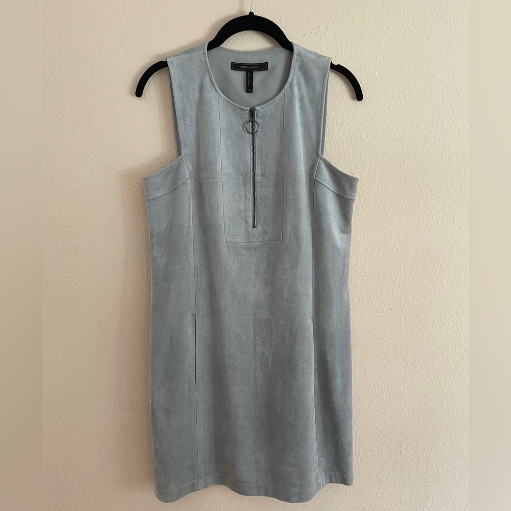 BCBGMaxAzria blue faux suede dress